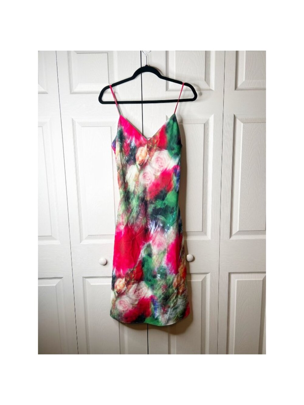 Adam Lippes Collective Floral Satin V-Neck Sleeveless Slip Dress Women's Size 6